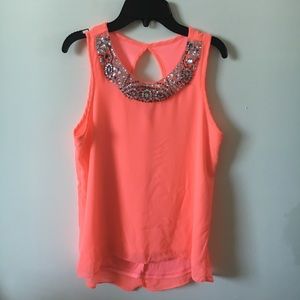 Dressy Bright Salmon Pink Top from Charlotte Russe